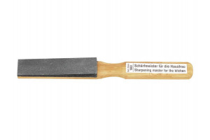 Pierre à aiguiser en carbure de silicium 11x3cm sur manche en bois