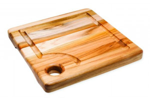 Planche à découper carrée Teak Haus by Proteak en teck massif + rigole - 20x20cm 2