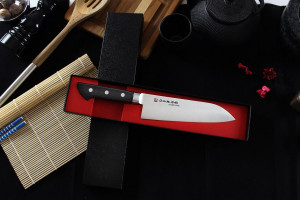 Couteau santoku japonais Fujiwara lame 18cm acier AUS-8 2