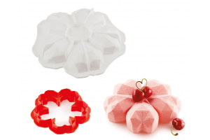 Moule en silicone Silikomart 3D Sakura Origami avec découpoir