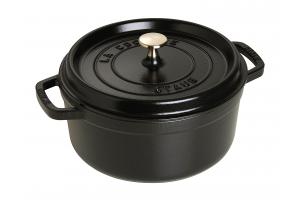 Cocotte ronde STAUB en fonte émaillée noir mat - De 12 à 34cm