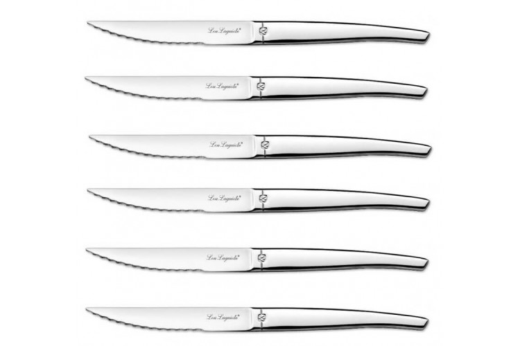 Bloc couteaux Lou Laguiole Jet - 6 couteaux à steak dentés
