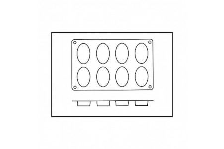 Moule en silicone Silikomart Silicon Flex - 8 formes ovales