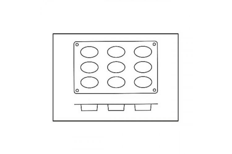 Moule en silicone Silikomart Silicon Flex - 9 formes ovales