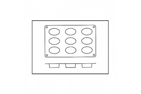 Moule en silicone Silikomart Silicon Flex - 9 formes ovales