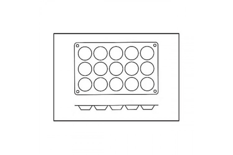 Moule en silicone Silikomart Silicon Flex - 15 tartelettes 5cm