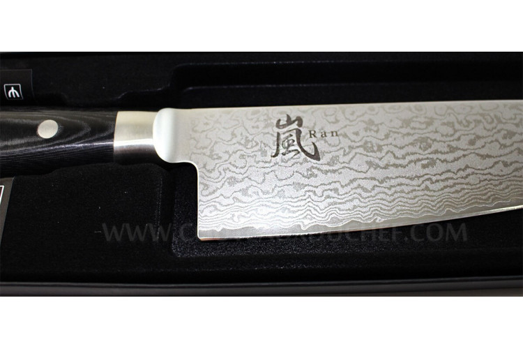 Couteau de chef japonais Yaxell Ran - lame 20cm damas 69 couches et acier VG10