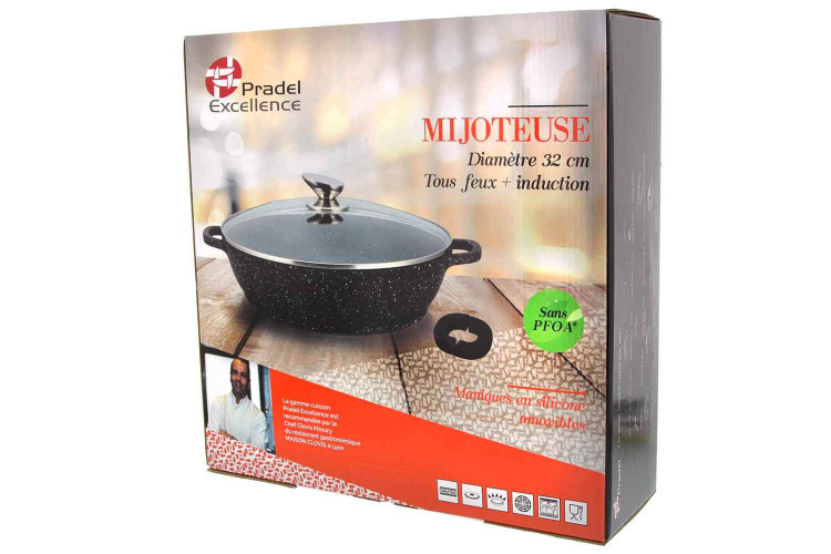 Mijoteuse en fonte Pradel Excellence Premium tous feux/induction façon pierre 32cm