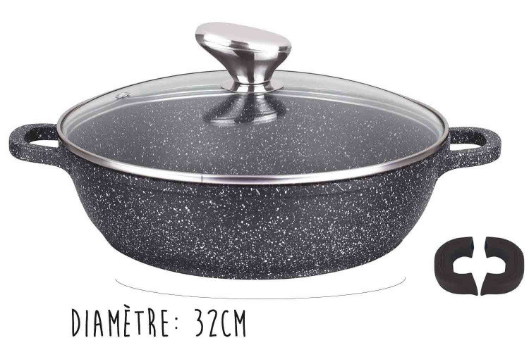 Mijoteuse en fonte Pradel Excellence Premium tous feux/induction façon pierre 32cm