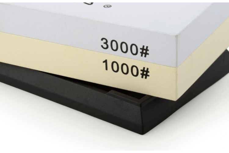 Pierre à aiguiser double face Chroma grains 1000/3000 avec socle