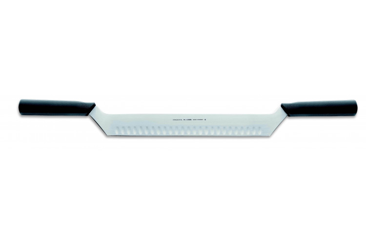 Couteau à fromage double manche Dick lame alvéolée en inox 30cm