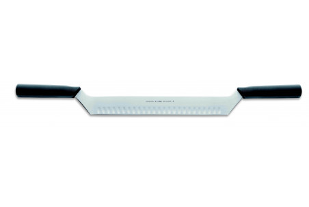 Couteau à fromage double manche Dick lame alvéolée en inox 30cm