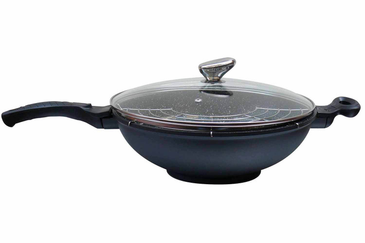 Wok en fonte façon pierre Pradel Excellence Premium 32cm tous feux/induction