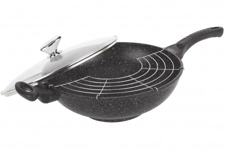 Wok en fonte façon pierre Pradel Excellence Premium 32cm tous feux/induction