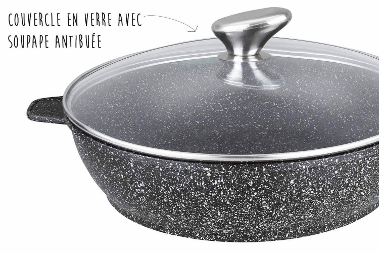 Sauteuse en fonte effet pierre Pradel Excellence Premium 24cm tous feux/ induction
