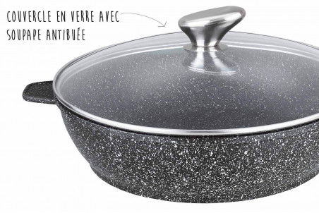Sauteuse en fonte effet pierre Pradel Excellence Premium 24cm tous feux/ induction