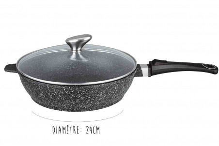 Sauteuse en fonte effet pierre Pradel Excellence Premium 24cm tous feux/ induction