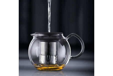 Lot Bodum Assam Théière à Piston 1L + Kenya Cafetière à Piston 1L – Verre Borosilicate & Filtre Inox