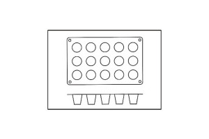 Moule en silicone Silikomart Silicon Flex 15 babas 2