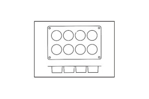 Moule en silicone professionnel Silicon Flex 300x175mm 8 cylindres 90ml 2