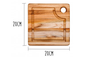 Planche à découper carrée Teak Haus by Proteak en teck massif + rigole - 20x20cm