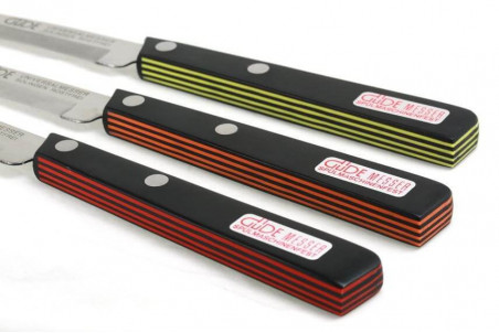 Couteau de table noir/orange Güde Universel lame micro-dentée en inox 10cm
