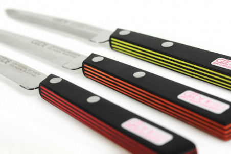 Couteau de table noir/orange Güde Universel lame micro-dentée en inox 10cm