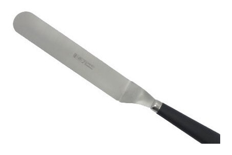 Spatule coudée Bargoin acier inox trempé - 20cm et manche polypropylène