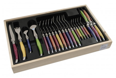 Ménagère Laguiole Pastel Pradel Excellence 24 pièces coffret bois