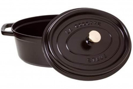 Cocotte STAUB ovale en fonte émaillée noire tous feux - 31 et 33cm
