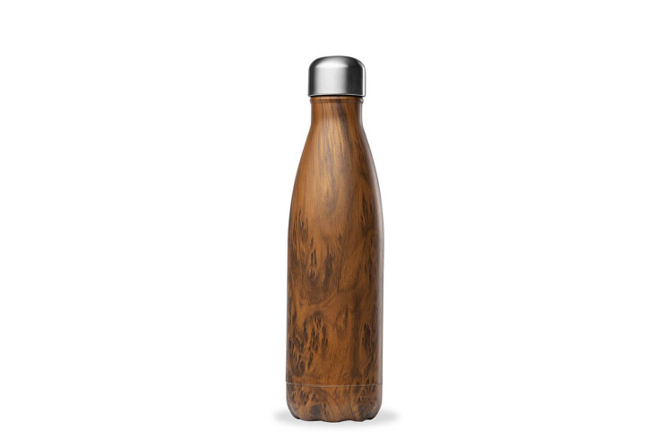Bouteille isotherme Qwetch Bois tout inox à double paroi