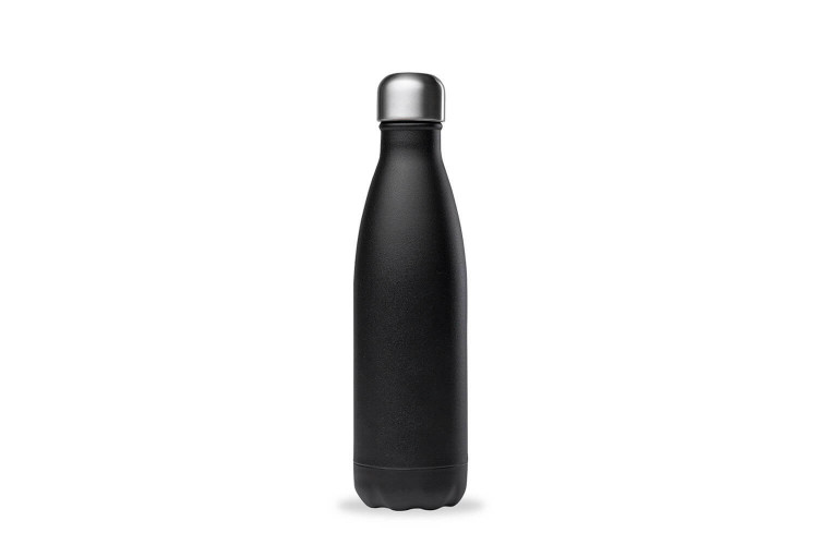 Bouteille isotherme Qwetch Matt noir éco-responsable en inox