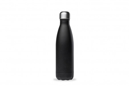 Bouteille isotherme Qwetch Matt noir éco-responsable en inox