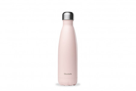 Bouteille isotherme Qwetch Pastel rose étanche en inox