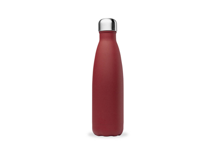 Bouteille isotherme Qwetch inox granite piment rouge