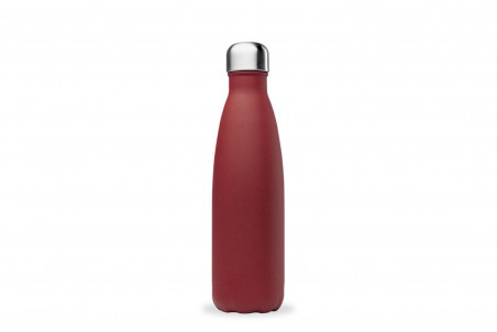 Bouteille isotherme Qwetch inox granite piment rouge