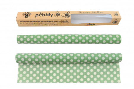 Emballage alimentaire écologique Pebbly à la cire d'abeille - Rouleau 1m réutilisable
