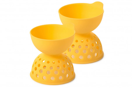 Lot de 2 pocheuses à œufs OXO en silicone jaune 10,5cm