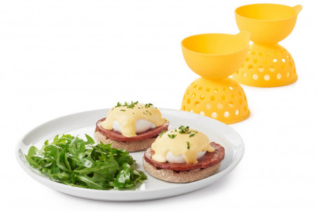 Lot de 2 pocheuses à œufs OXO en silicone jaune 10,5cm