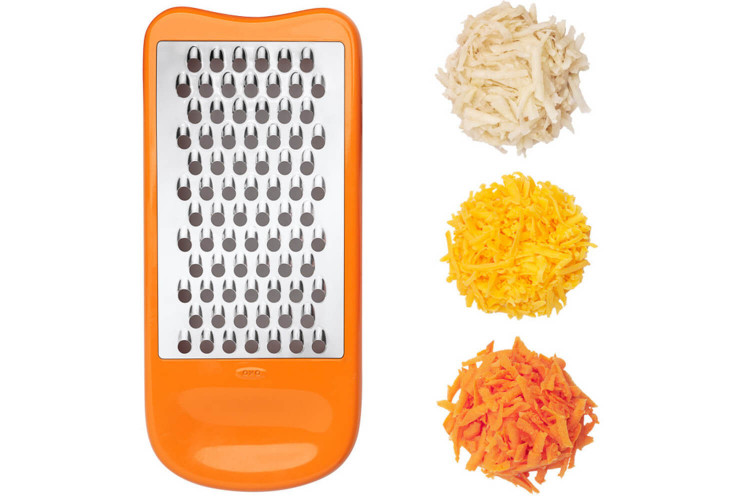 Lot OXO de 2 râpes lames inox + 1 éminceur + 1 spiralizer avec récupérateur