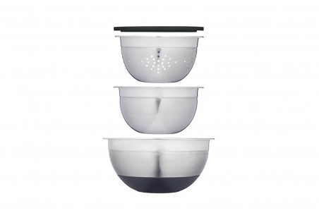 Set de 3 bols empilables Kitchencraft MasterClass Smart Space en acier inox