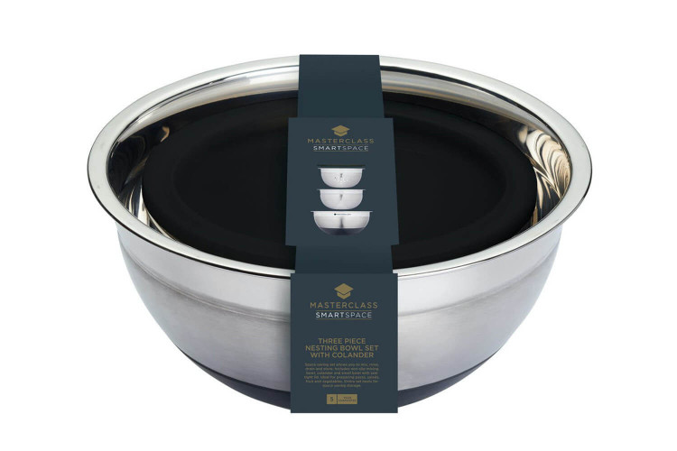 Set de 3 bols empilables Kitchencraft MasterClass Smart Space en acier inox