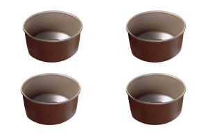 Set de 4 moules à soufflés individuels Gobel antiadhérents en acier - Diamètre 8cm