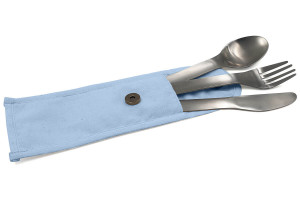 Couverts nomades Cookut Nabu en inox + pochette en coton