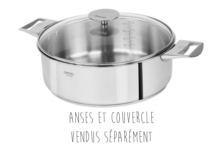 Sauteuse Cristel Casteline Amovible en acier inox finition miroir