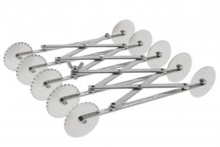 Rouleau multicoupe métal 5 roulettes lisses + 5 roulettes cannelées tout inox