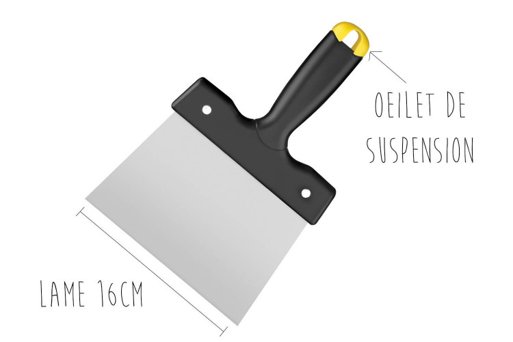 Spatule à chocolat - lame 16cm acier inox et manche polypropylène