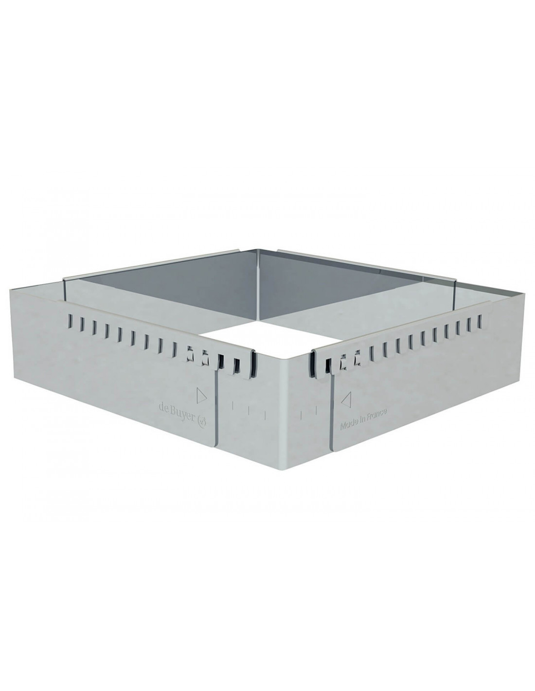 Cadre à Pâtisserie Rectangulaire Réglable En Inox - Avec 2 Spatules Et 1 Couteau | Pour Gâteaux, Mousses, Tartes