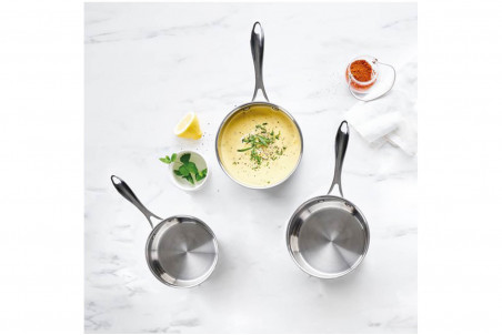 Set de 3 casseroles Beka Chef en acier inox - 16, 18 et 20cm