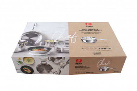 Sauteuse avec couvercle Beka Chef en inox 24cm